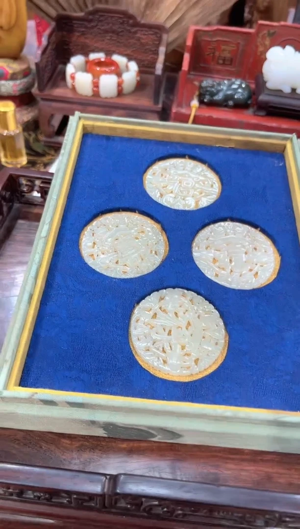 和田玉未镶嵌挂件福禄寿喜