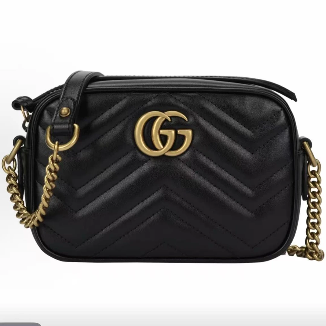 95新 GUCCI/古驰 【安则专属】黑金迷你马蒙相机包