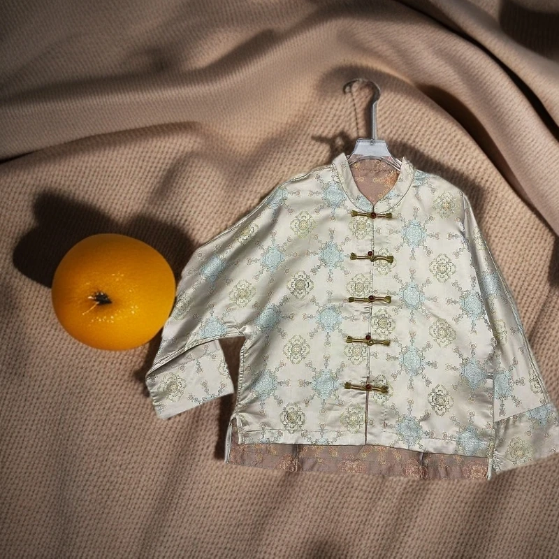 百万.禧欢｜典藏老料精工暗纹提花双面穿短款外套-5025