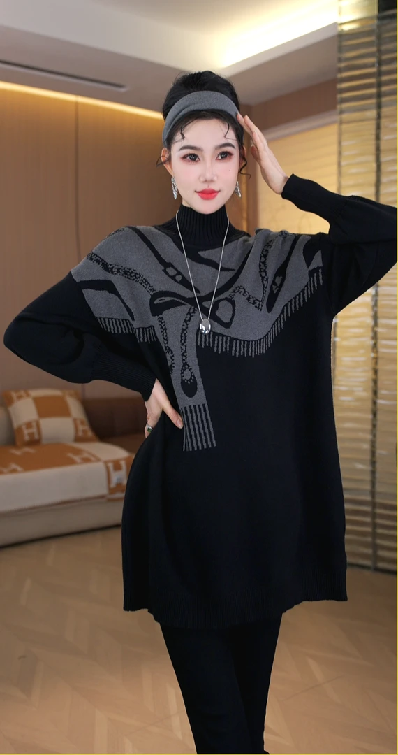 加厚保暖【羽衣清欢】上衣女2025新款时尚款轻奢风毛衣上衣-6238#