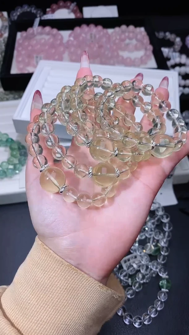 【闪购商品】水晶手链合金123.36巴西黄水晶手串 多样性发其一