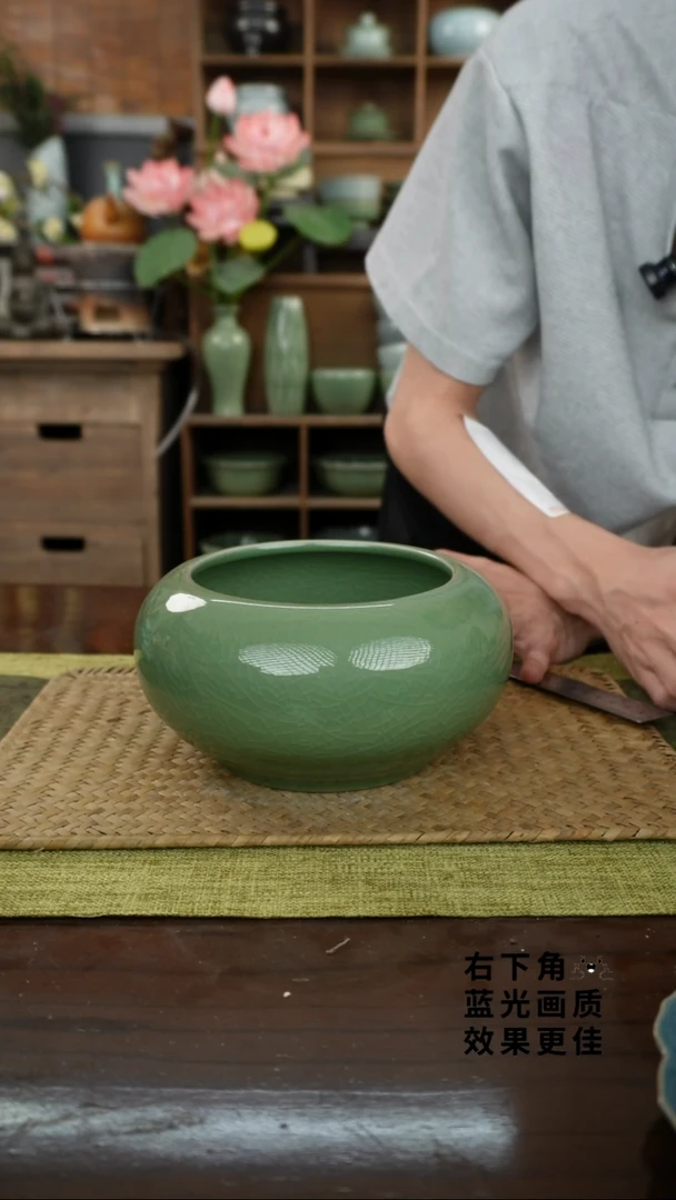 陶瓷一件包邮胖子茶渣缸A-12