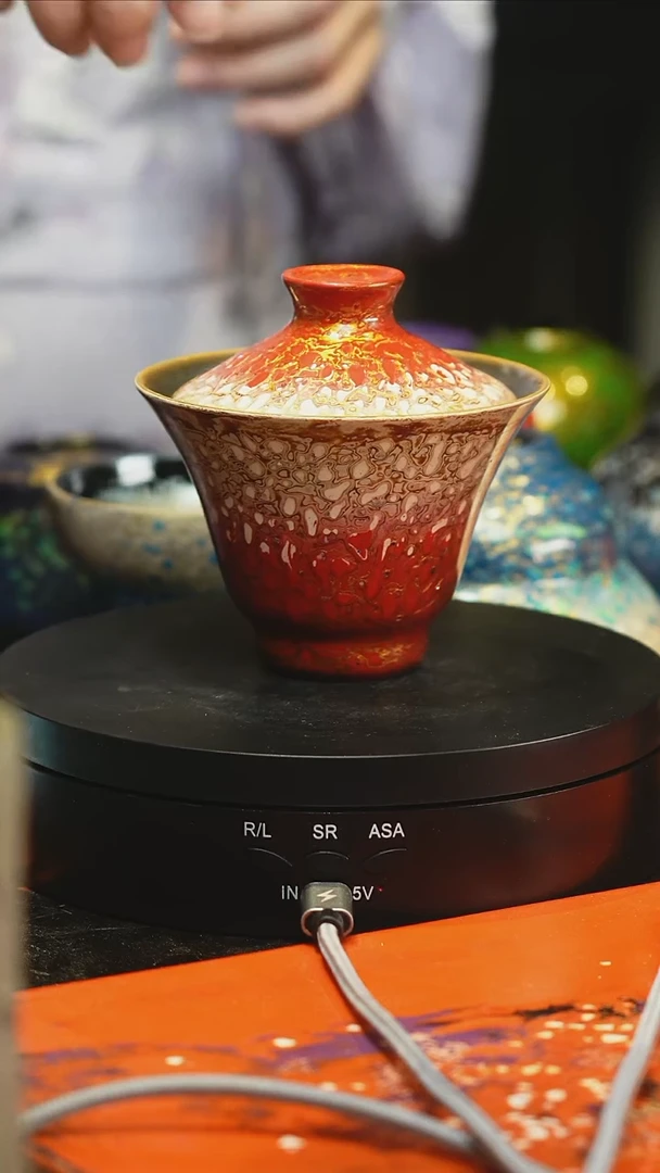 凌超老师红色盖碗