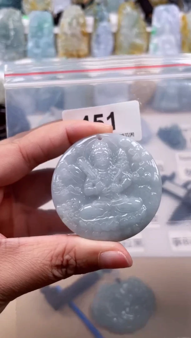 【闪购商品】翡翠颈饰未镶嵌天然缅甸A货翡翠微瑕451