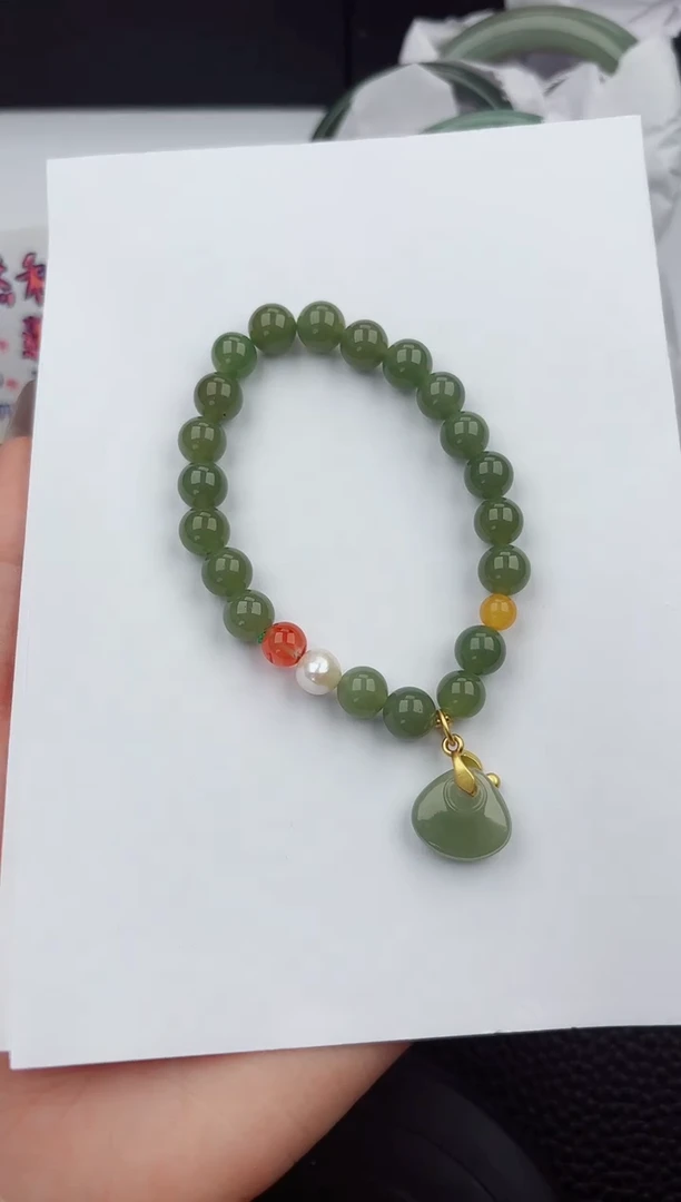 【闪购商品】和田玉手串未镶嵌555微色差T