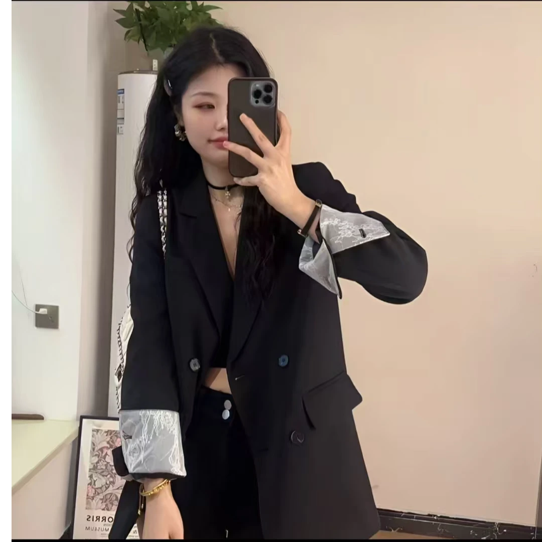 2025春季韩版时尚网红小休闲西装女士小个子宽松显瘦西装外套