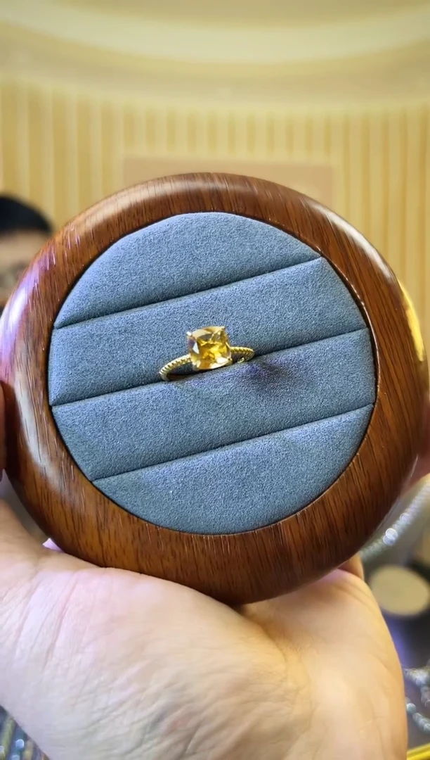 银S925镶嵌戒指黄晶黄水晶