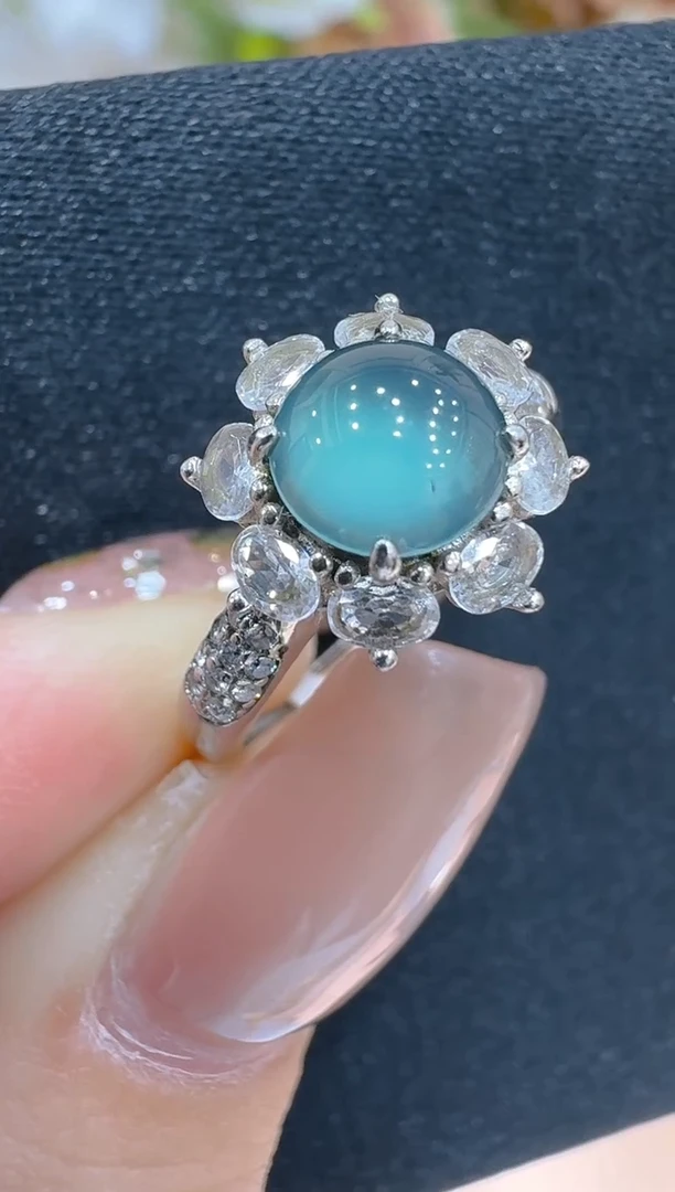 银S925镶嵌戒指翡翠多样性团购发货一件