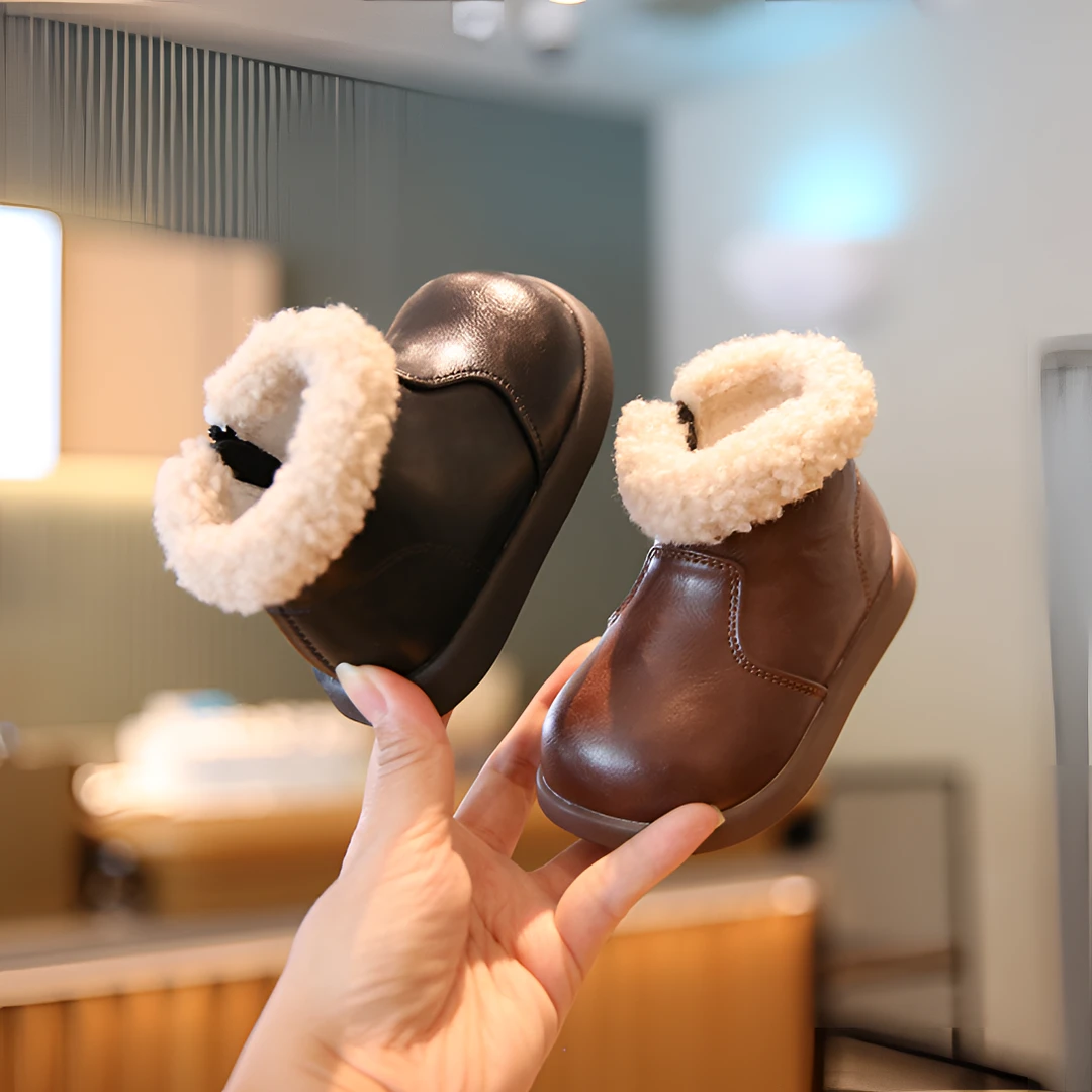 女童毛毛马丁靴舒适保暖宝宝婴儿鞋软底小童公主鞋女宝鞋婴儿短靴