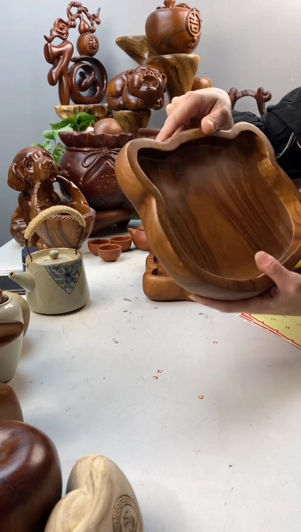 香樟木A6小熊果盘/尺寸