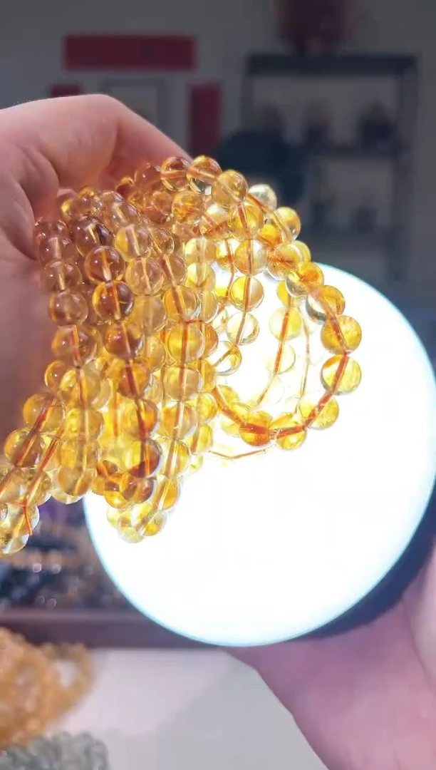 【闪购商品】黄晶手串未镶嵌9+mm黄塔晶手串（多样性发其一）