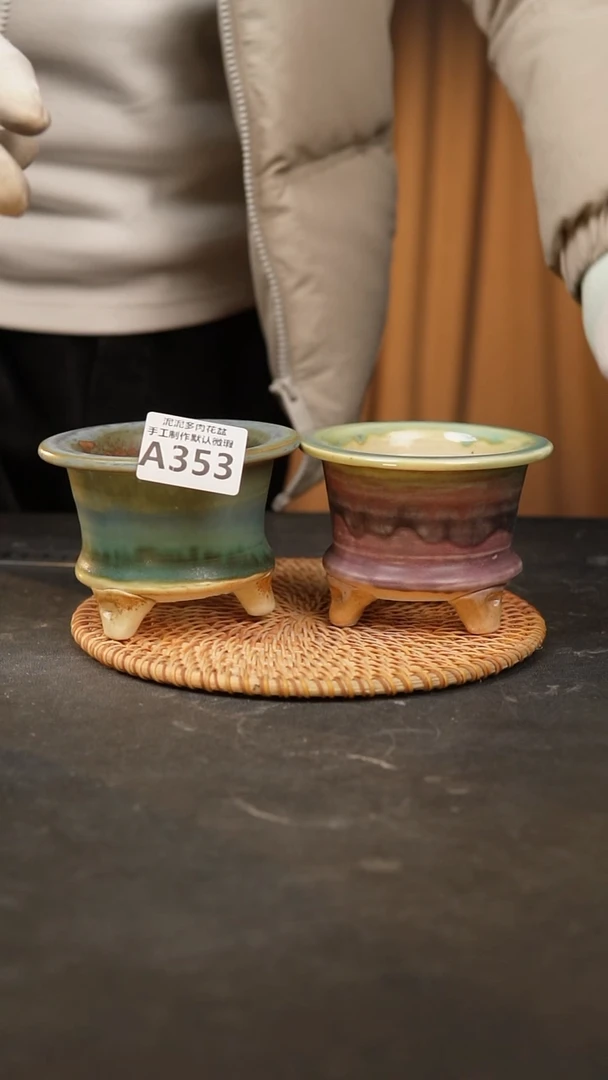 【闪购商品】瓷片353泥泥手工花盆