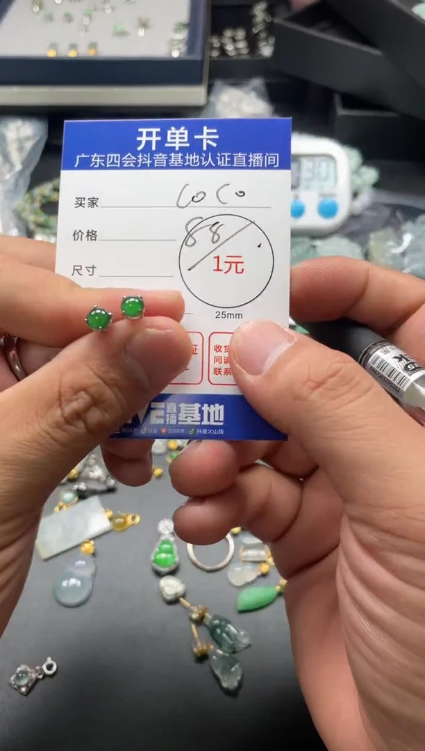 颈饰未镶嵌翡翠c**o耳钉