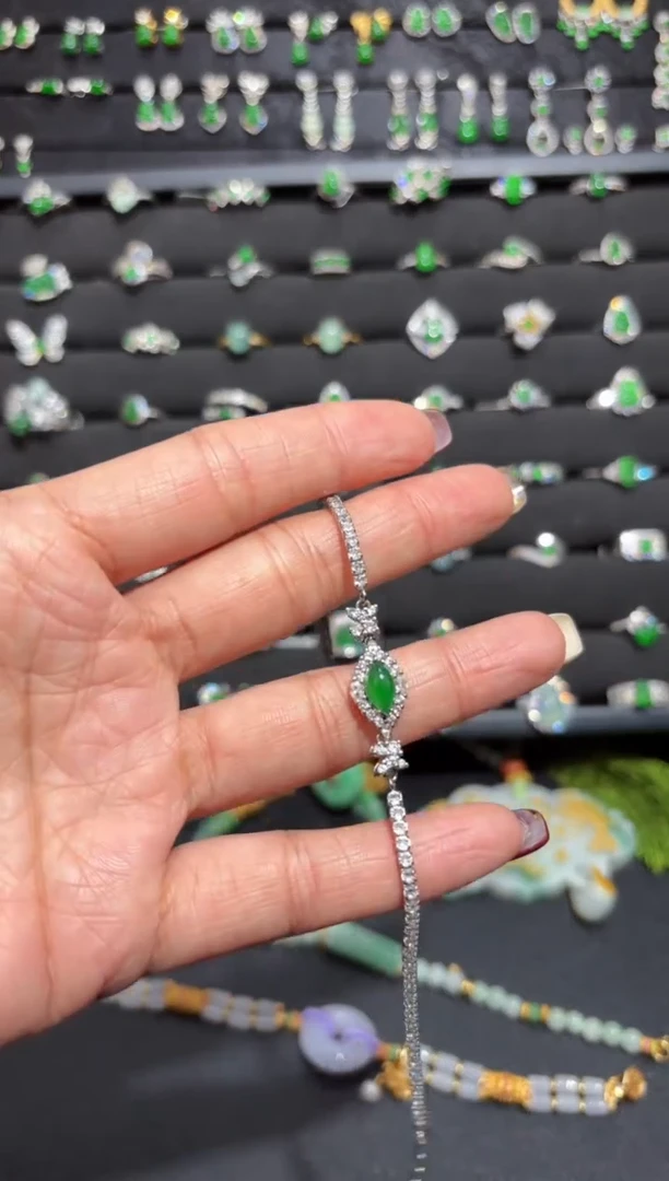 【闪购商品】翡翠颈饰银S925镶嵌蛋面/支持复检/一件