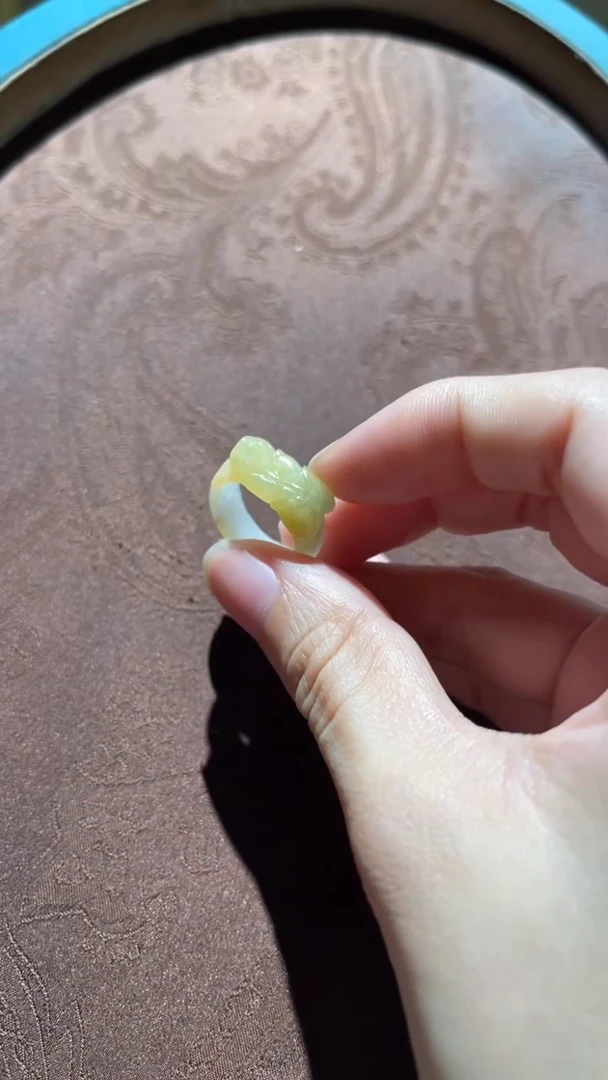 翡翠戒圈未镶嵌红翡绿翠