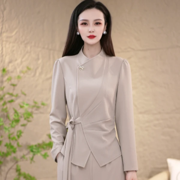 时尚减龄简约百搭优雅显瘦设计感套装两件套M-4XL