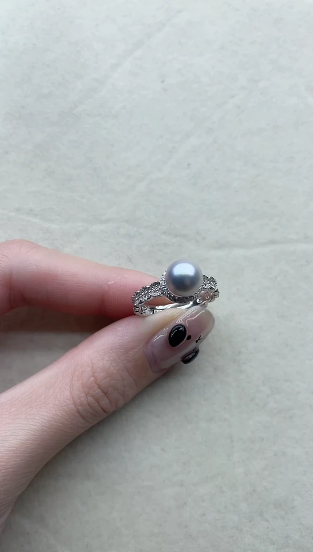 【闪购商品】海水珍珠戒指银S925镶嵌40