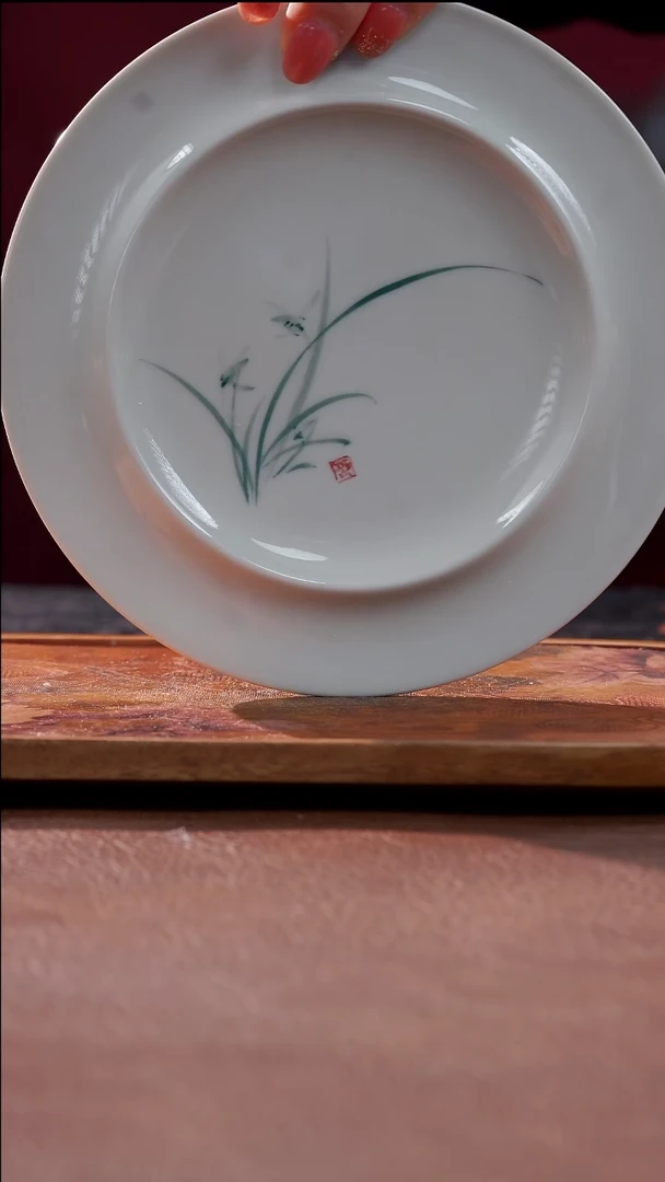 茶具柴烧兰花平板壶承