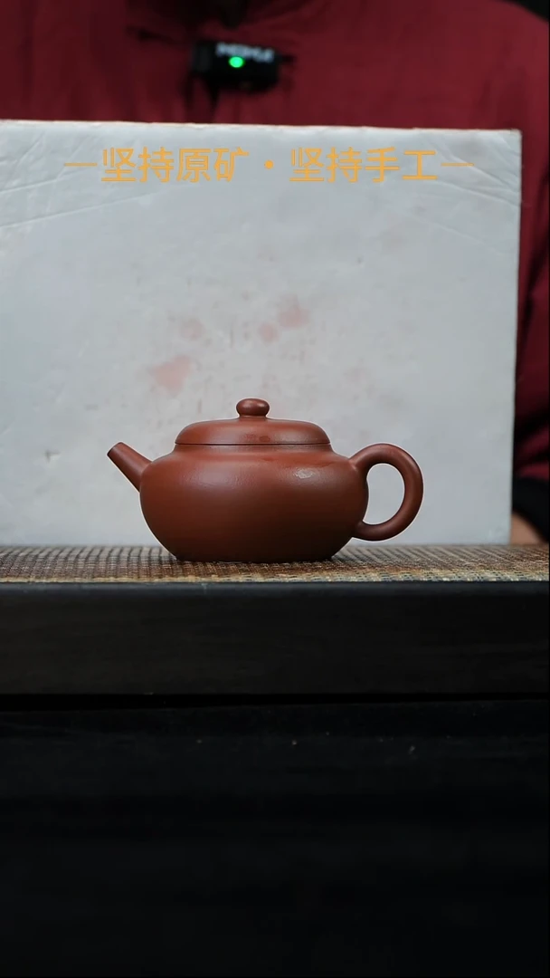 茶壶紫砂全手工柿圆 赵庄朱泥 170cc   17
