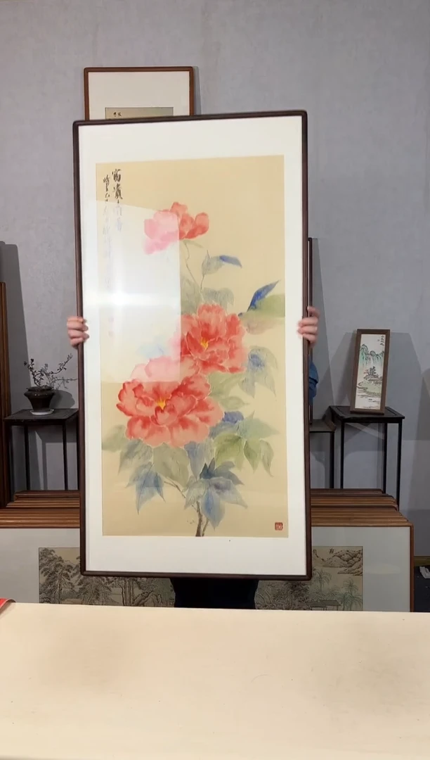 国画手绘*富贵清香（牡丹）*62*122cm