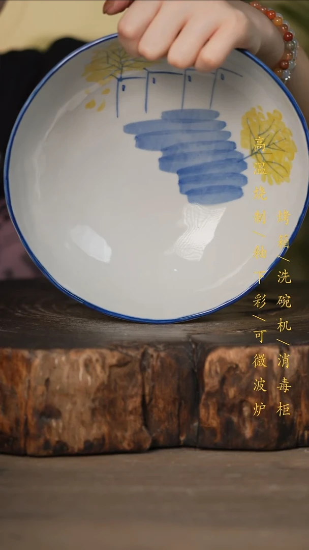 瓷片景德镇高温釉下彩可微波烤箱洗碗机