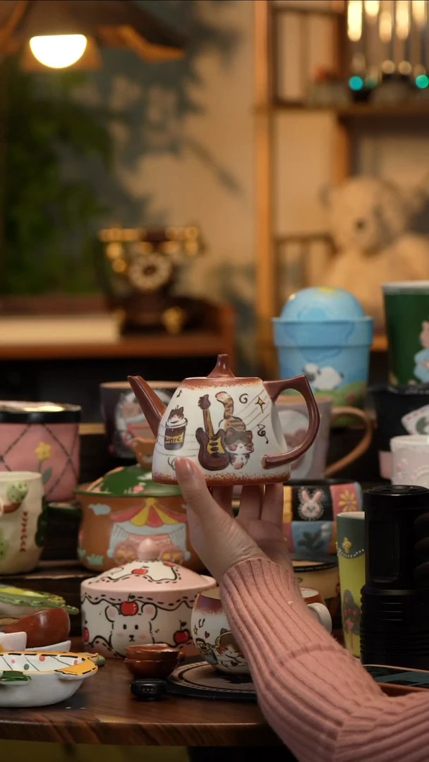 杯子瓷Y309手工手绘陶瓷