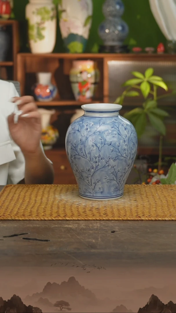 瓷片景德镇纯手工手绘花器摆件