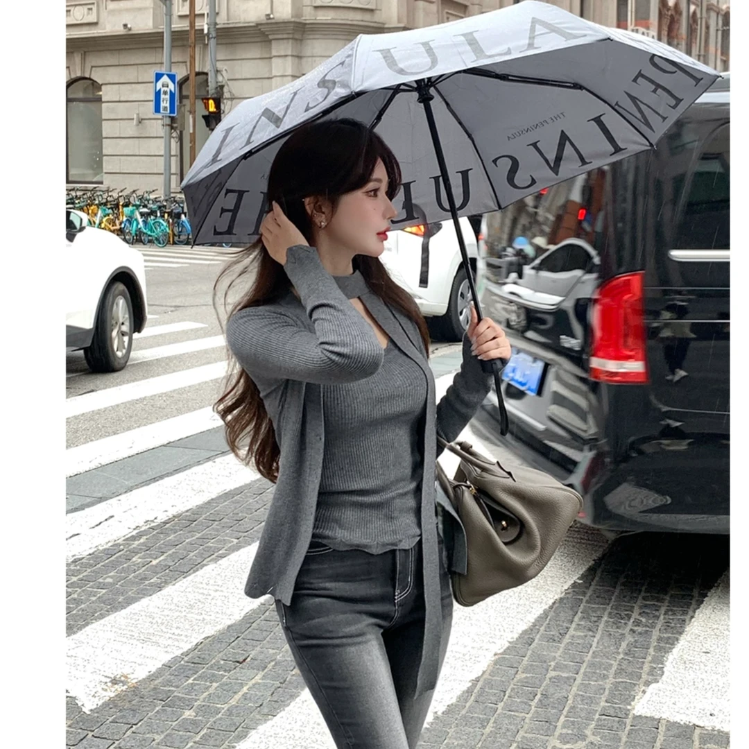 FBB limit秋冬新款气质两件套飘带花朵羊毛混纺吊带/开衫D242675Z