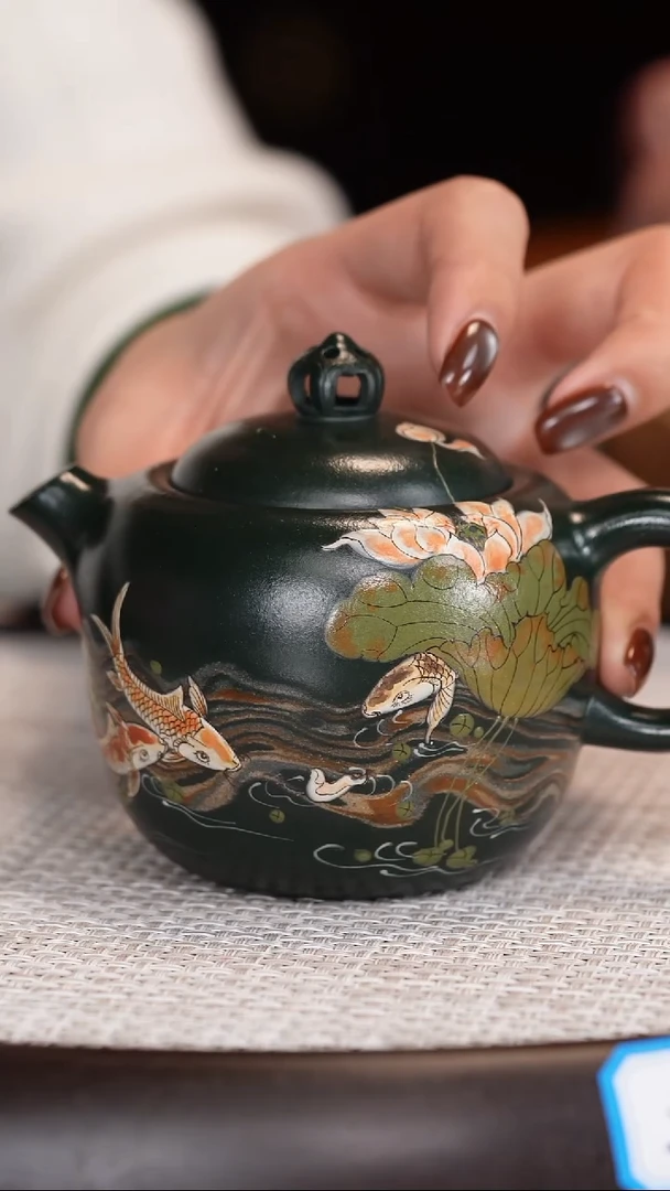 茶壶紫砂【杨建英】绿泥禅莲   230CC