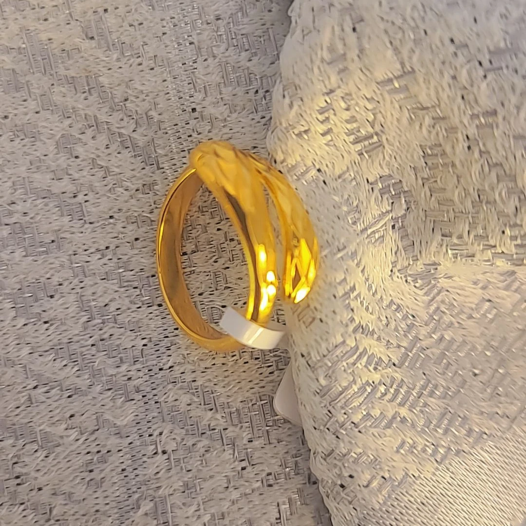 合金戒指 合金戒指 爆款时尚戒指 女款黄色复古青年女士戒指605号