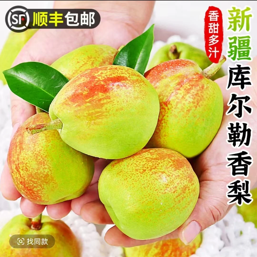 【买三斤送两斤】正宗新疆库尔勒香梨带箱5斤装梨子新鲜水果香甜多汁顺丰包邮