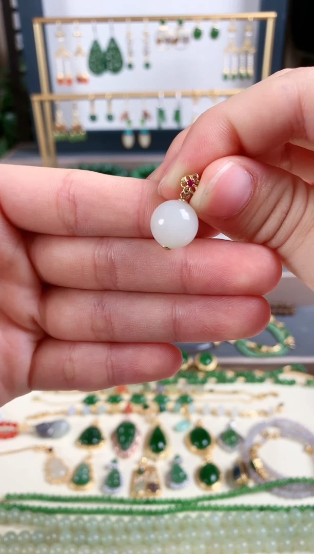 吊坠(不含链)银S925镶嵌和田玉1