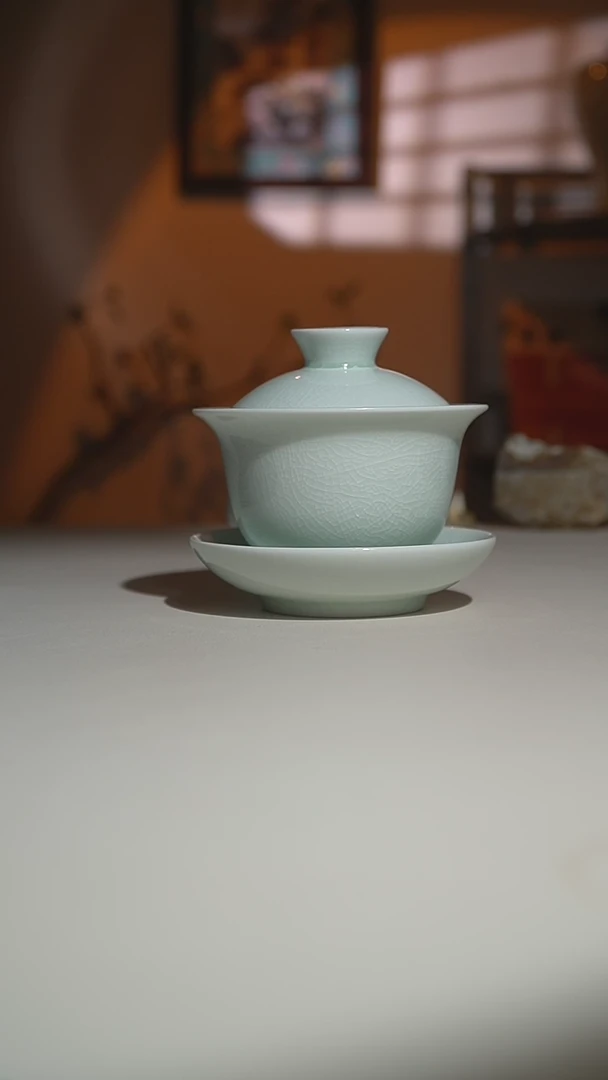 【闪购商品】其他玉青玉兰盖碗三才