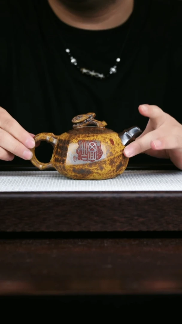 茶壶紫砂柴烧知足常乐