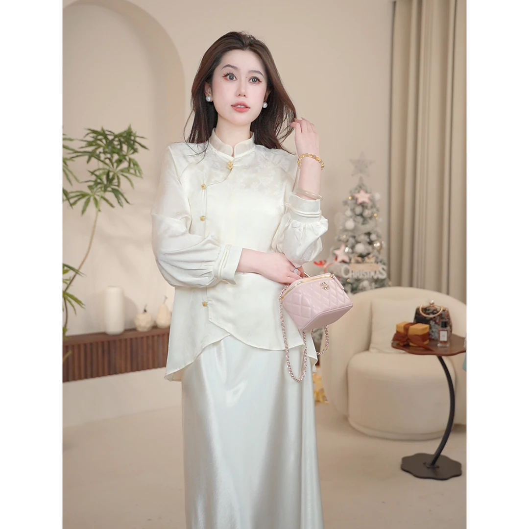 【凡凡】新中式国风方糖扣百搭小衫