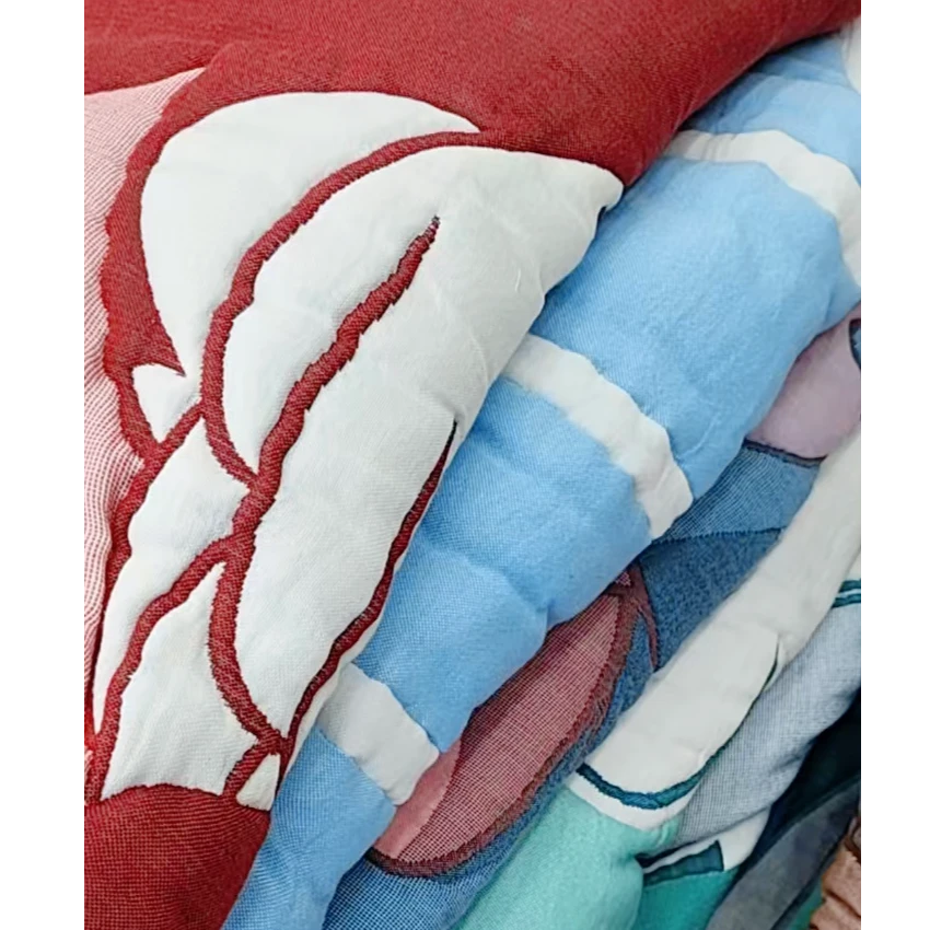 孤品【心连心】全棉纱布120*150cm童被亲肤儿童亲肤柔软泡芙被