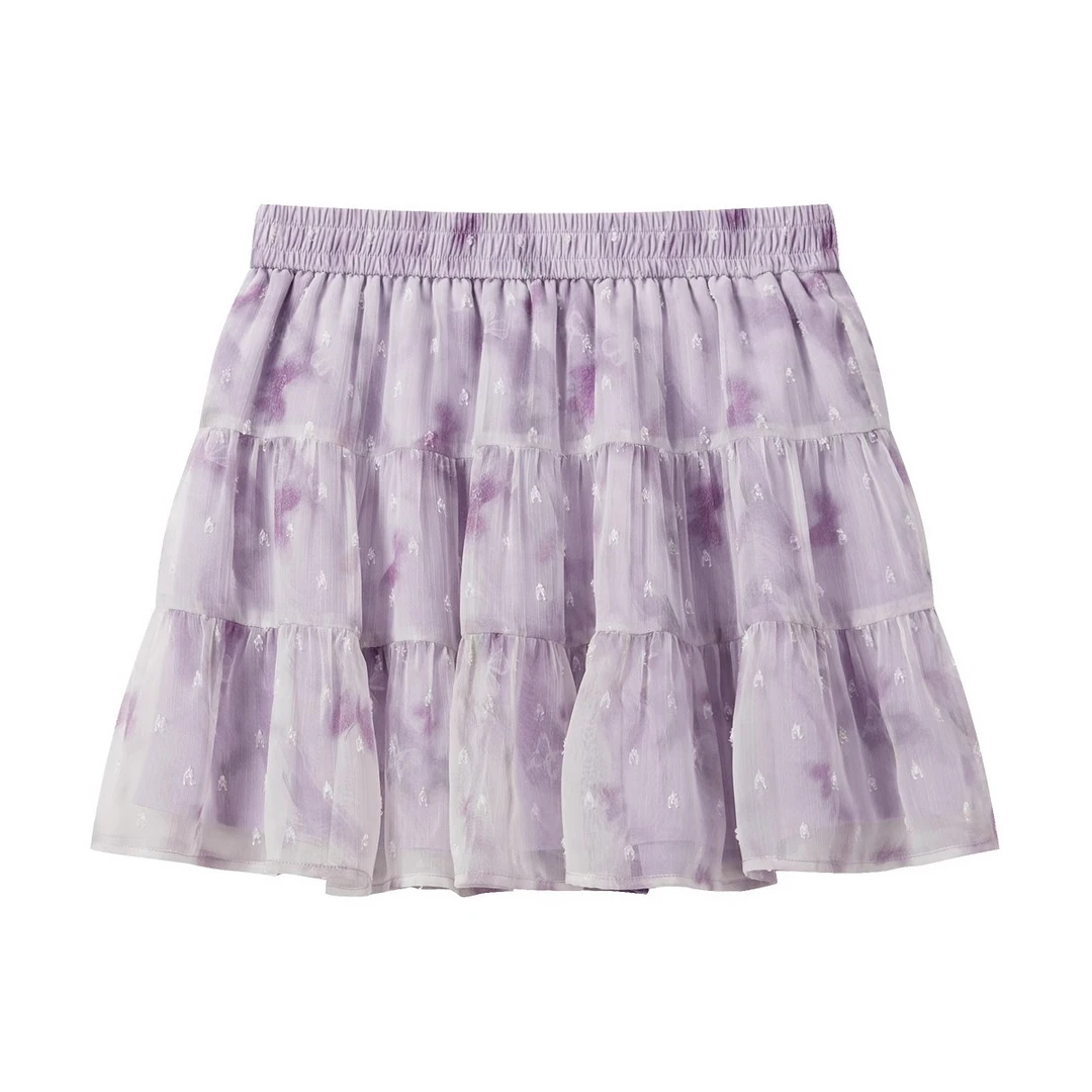 羊城故事-紫色甜美减龄半身裙女新款高腰显瘦蛋糕裙Y50449514