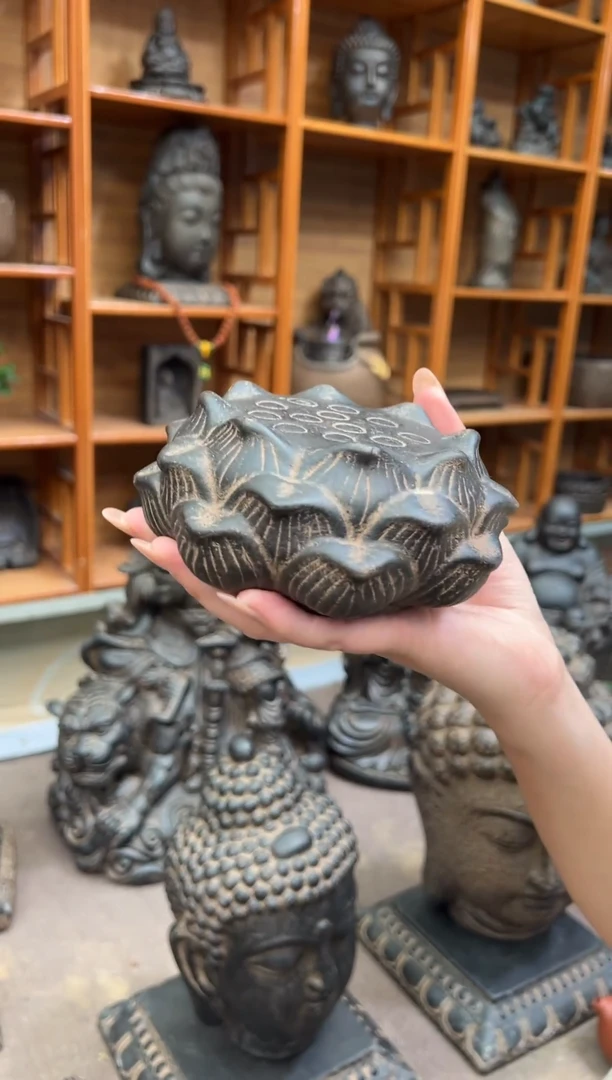 陶土莲蓬实心底座