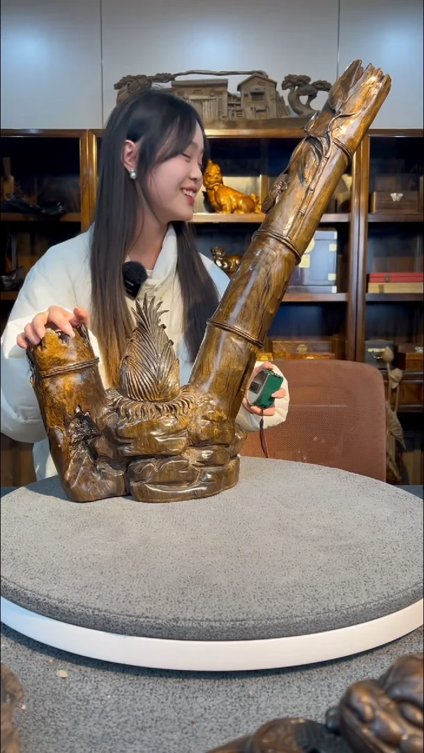 【闪购商品】金丝楠木雕节节高升