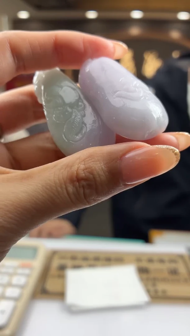 未镶嵌定制翡翠哇**梦BJ0065874两个