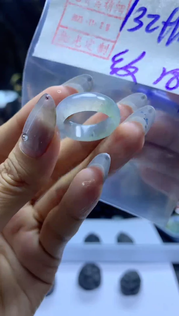 未镶嵌定制翡翠2戒圈18*有纹142元毛货需精抛光发1