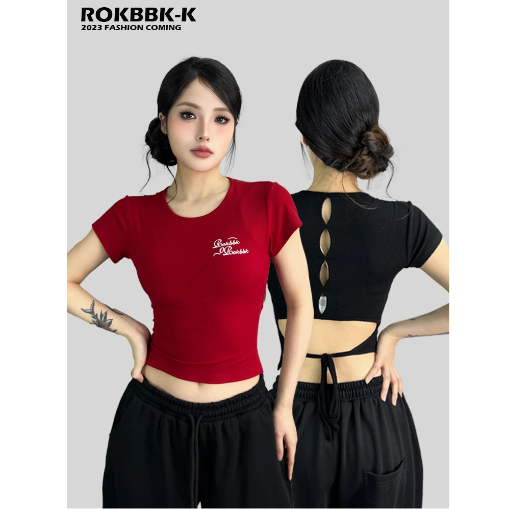 ROKBBK-K/布韩辣妹爵士jazz跳舞潮牌嘻哈hiphop运动女短袖T恤