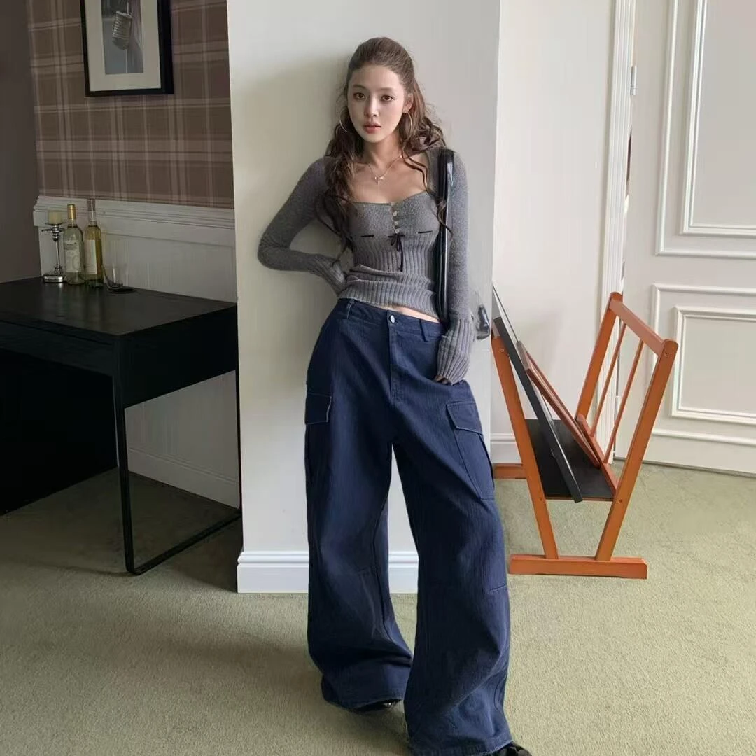 法式辣妹长袖针织衫女秋季2025新款设计感修身显瘦内搭打底衫上衣