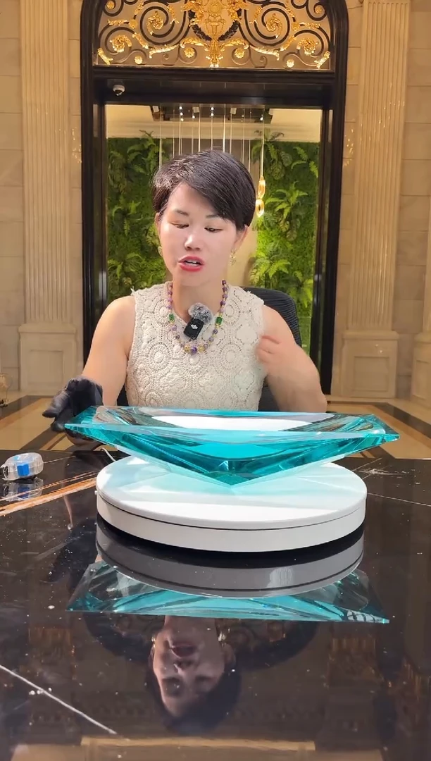 摆件嗨**语AJ1111066冰湖（冰蓝色）艺术果盘