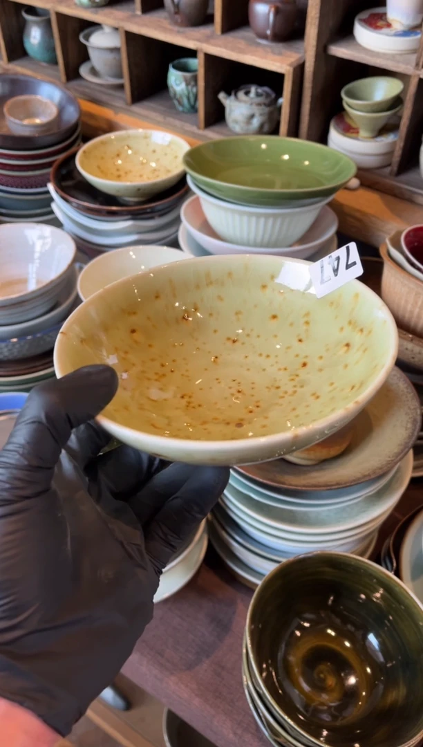 【闪购商品】瓷片747  枣红花深盘1个