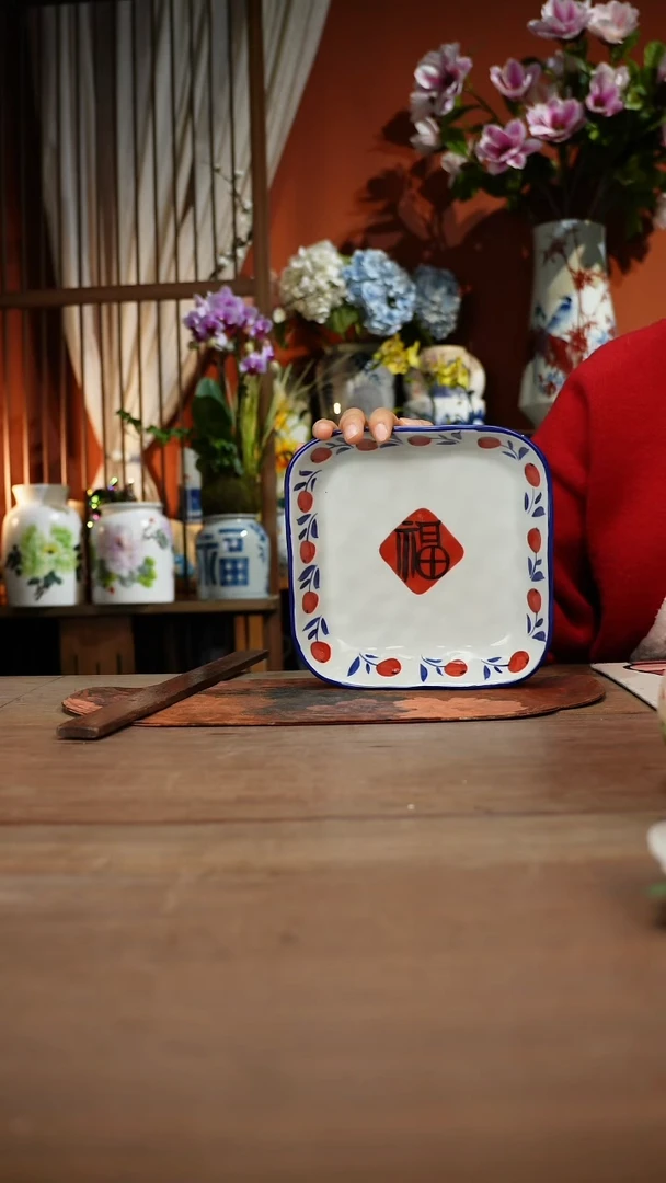 现代高温釉下彩手绘陶瓷餐具