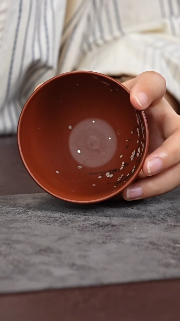 茶杯紫砂紫砂鸡心杯