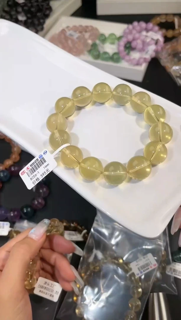 水晶手链未镶嵌多样性发一黄泡泡16mm