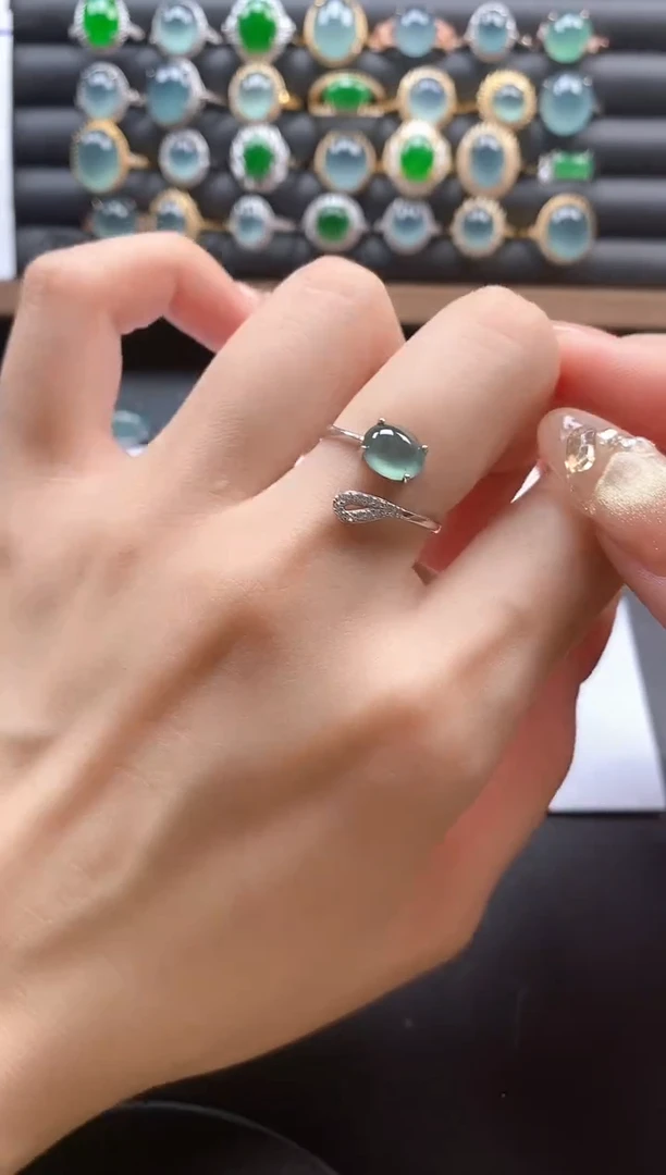 银S925镶嵌戒指翡翠51151