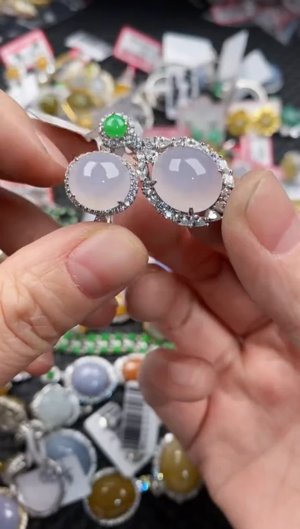 银S925镶嵌戒指翡翠12             91